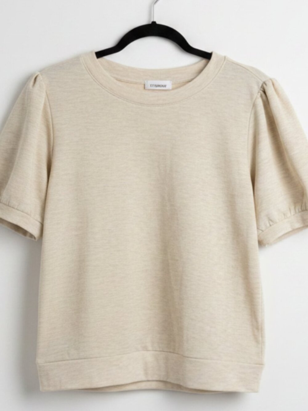 Evereve Cream Puff-Sleeve Short Sleeve Tee